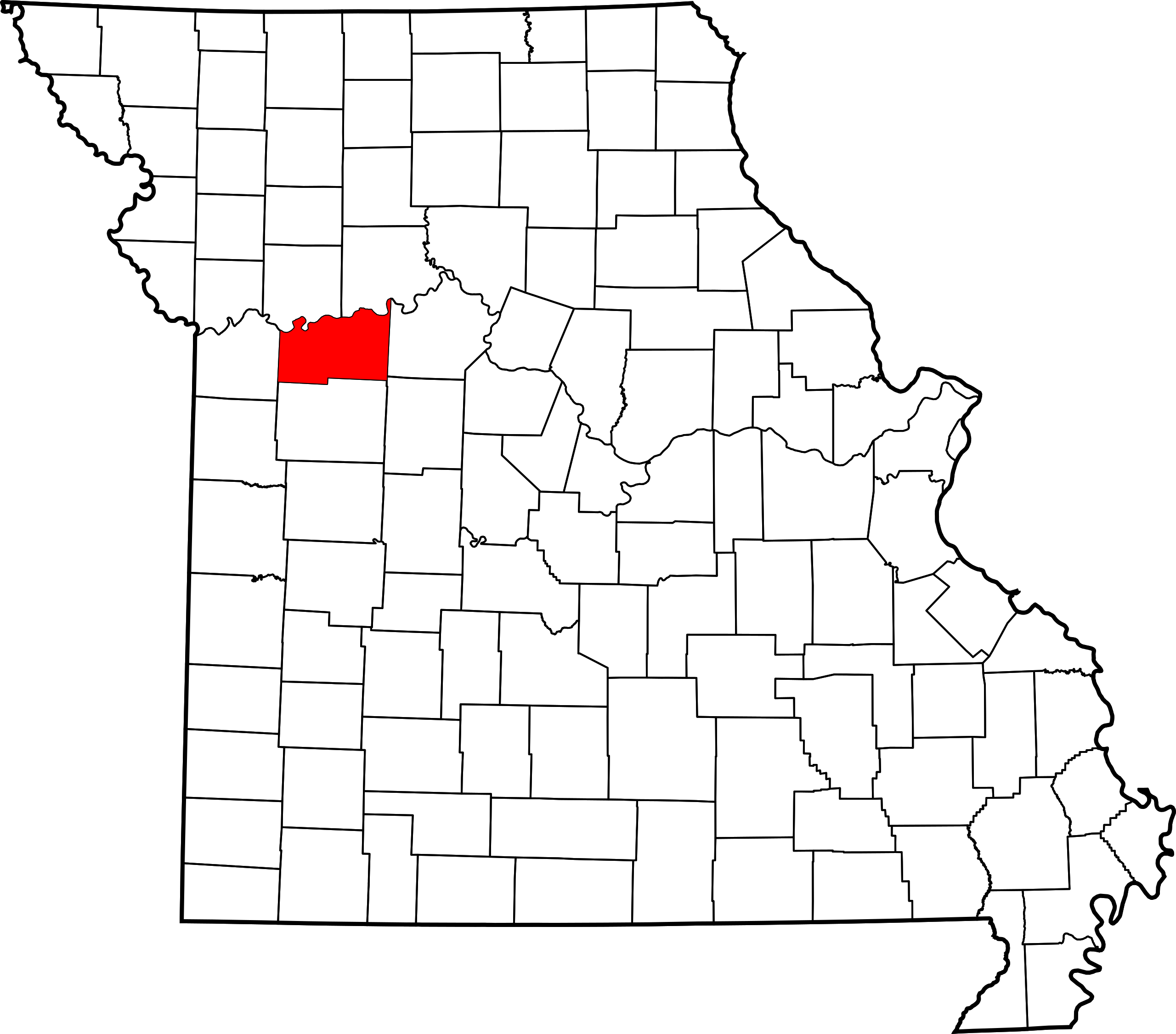 MO map with Lafayette County